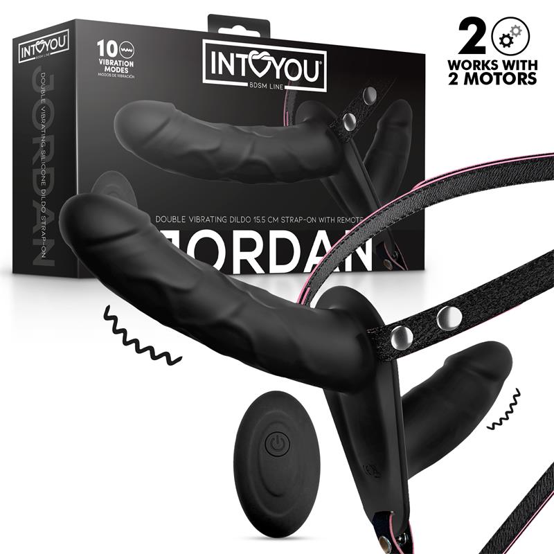 Jordan Arnés Dildo Doble con Vibración y Control Remoto