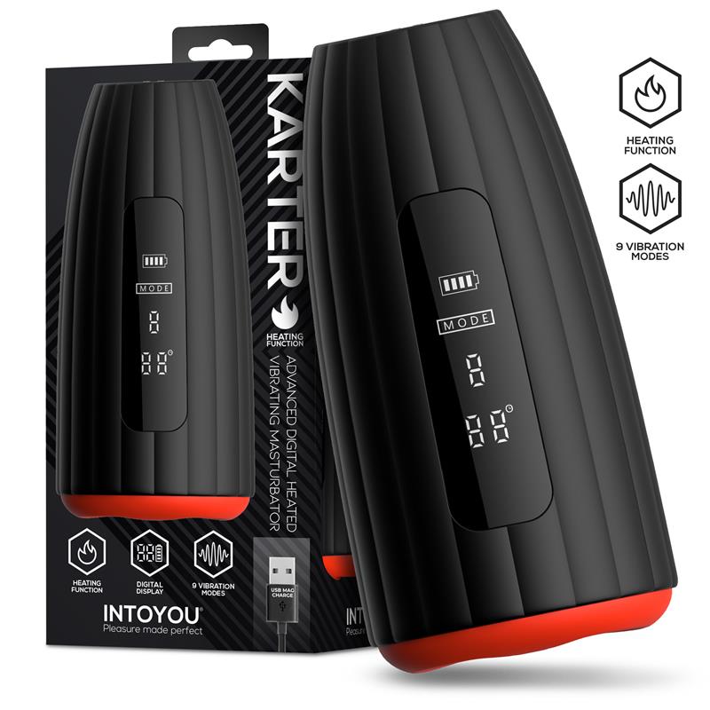Karter Masturbador con Vibración, Calor y Pantalla Digital