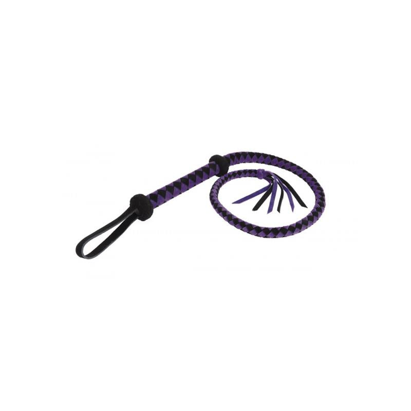 Látigo Árabe de Cuero Negro y morado 100cm