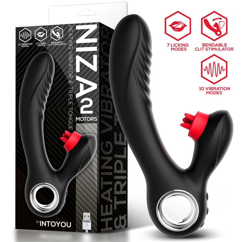 Vibrador con Calor y Triple Lengua Niza