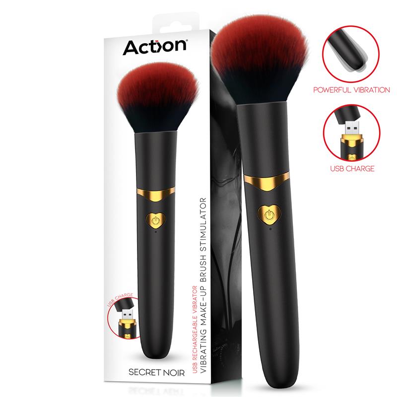Estimulador Brocha de Maquillaje con Vibración Negro