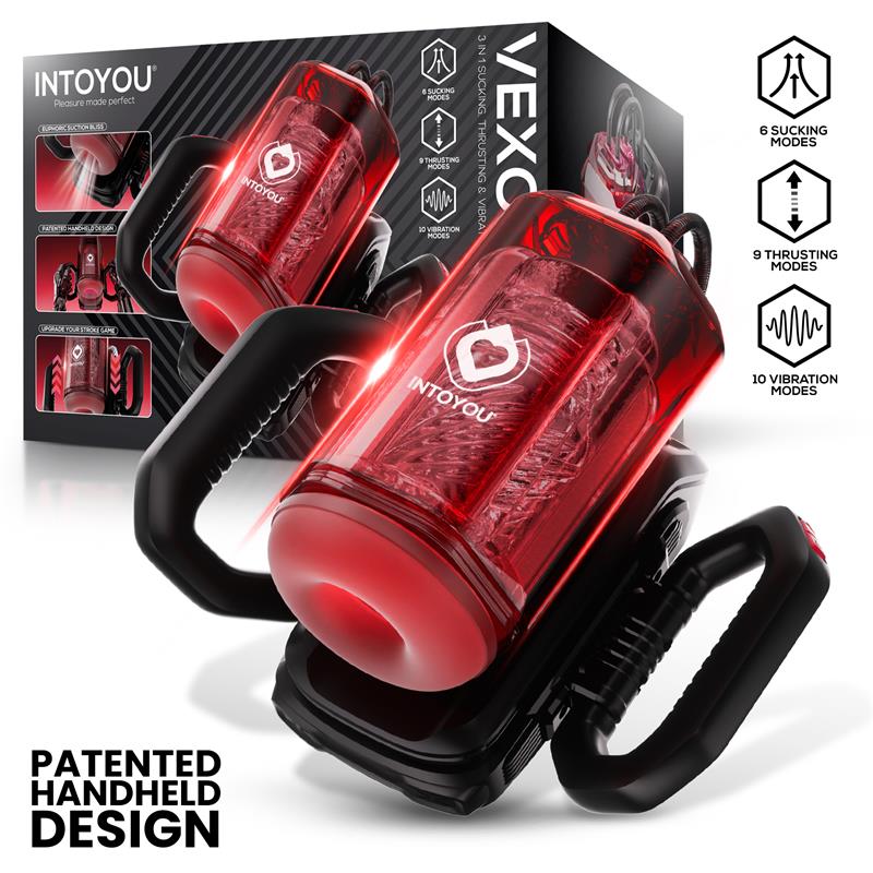 Vexor 3 in 1 Masturbador Masculino Succion, Empuje y Vibración