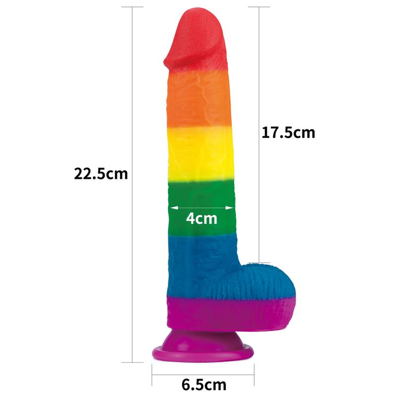 Dildo Prider 23cm Silicona Líquida LGBQT+