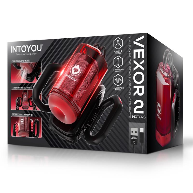 Vexor 3 in 1 Masturbador Masculino Succion, Empuje y Vibración