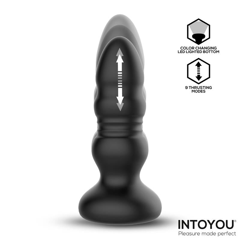 Krax Plug Anal con Vibración,Luz Led y Control Remoto