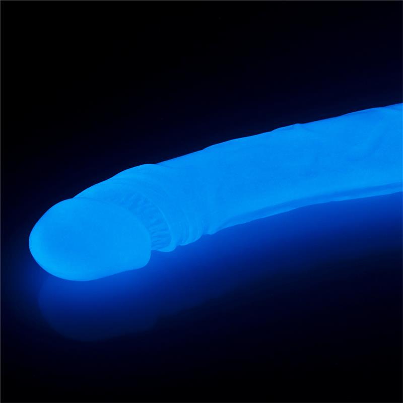 Lumino Dildo Doble 37 cm Luz Azul