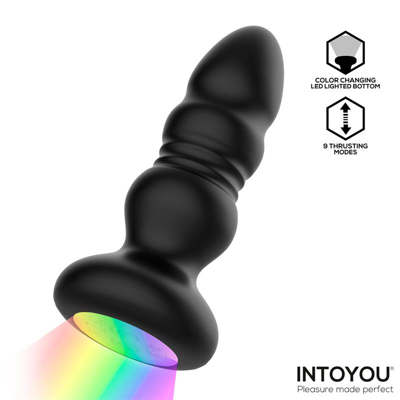 Krax Plug Anal con Vibración,Luz Led y Control Remoto