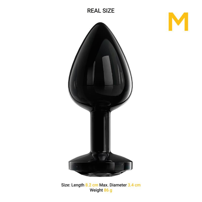 Plug Metálico negro con Joya Talla M