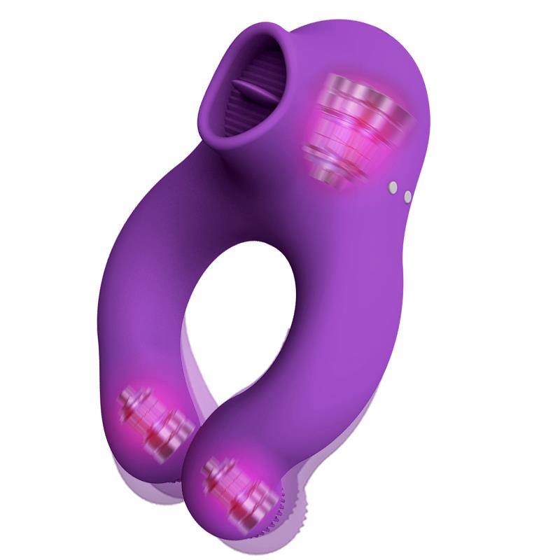 Fenda Anillo Vibrador con Lengua