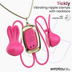Tickly Pinzas para Pezones con Vibración, Control y Collar con APP