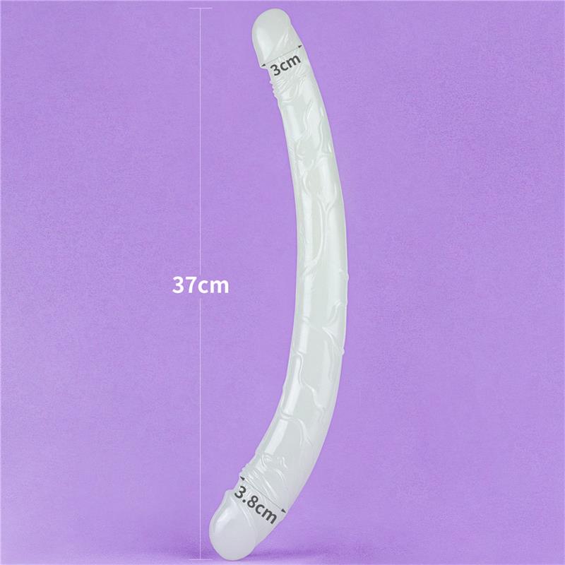 Lumino Dildo Doble 37 cm Luz Azul