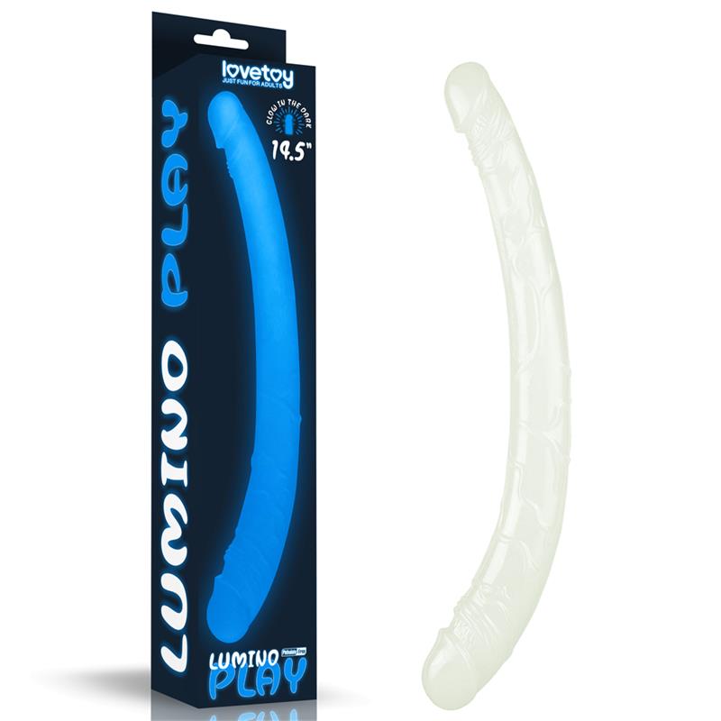 Lumino Dildo Doble 37 cm Luz Azul