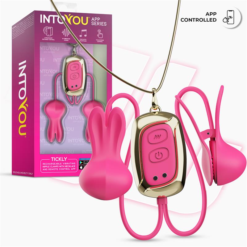 Tickly Pinzas para Pezones con Vibración, Control y Collar con APP